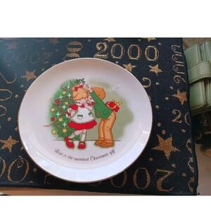Christmas Plate with Children Illustration Vintage JSNY Love is the Sweetest